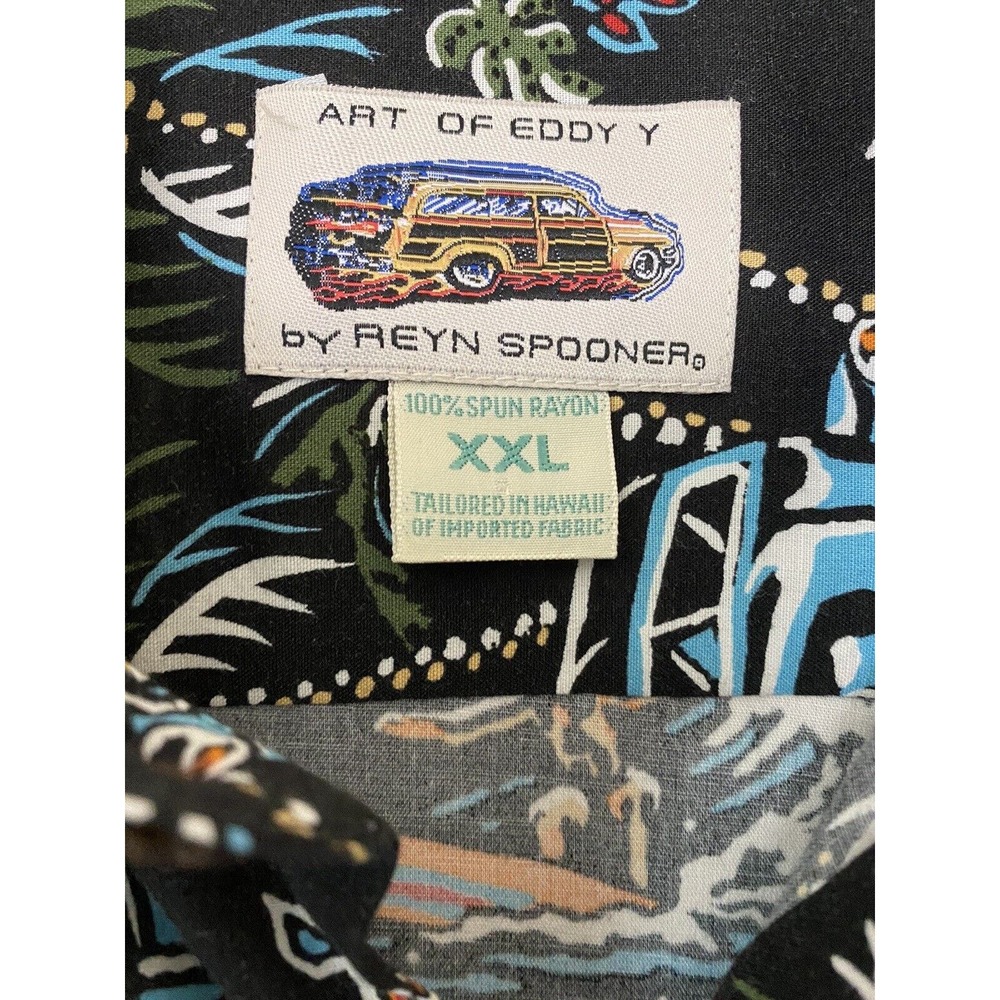 Reyn Spooner Art Of Eddy Y Men Shirt Button Down Palm Car Surf Tropical … - Picture 6 of 6